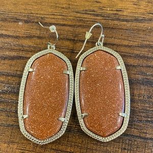 Kendra Scott Danielle Earrings in Brown Goldstone/gold